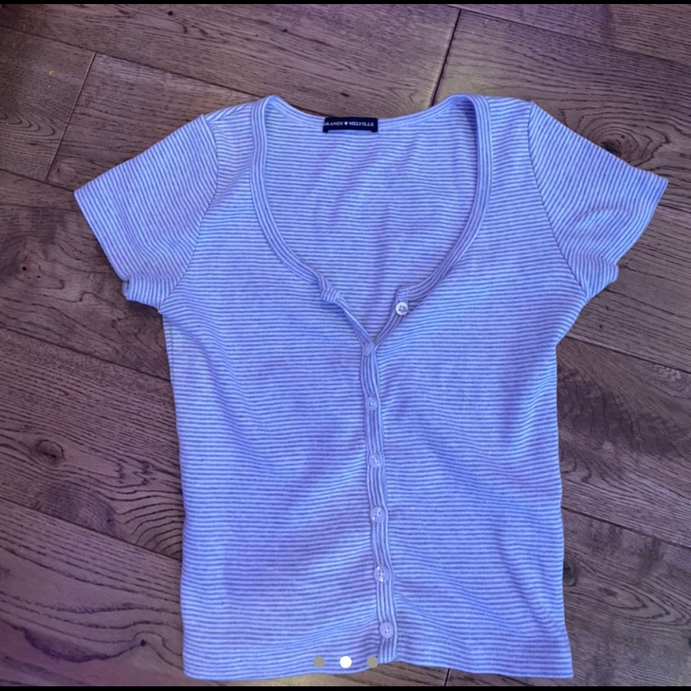 Brandy Melville grey stripped Zelly top